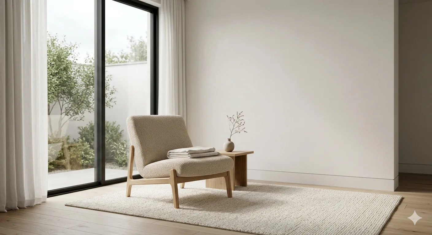 gemini watermark before removal — interior room render with star icon